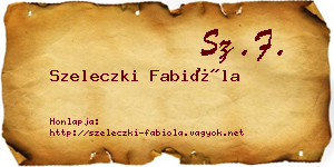 Szeleczki Fabióla névjegykártya
